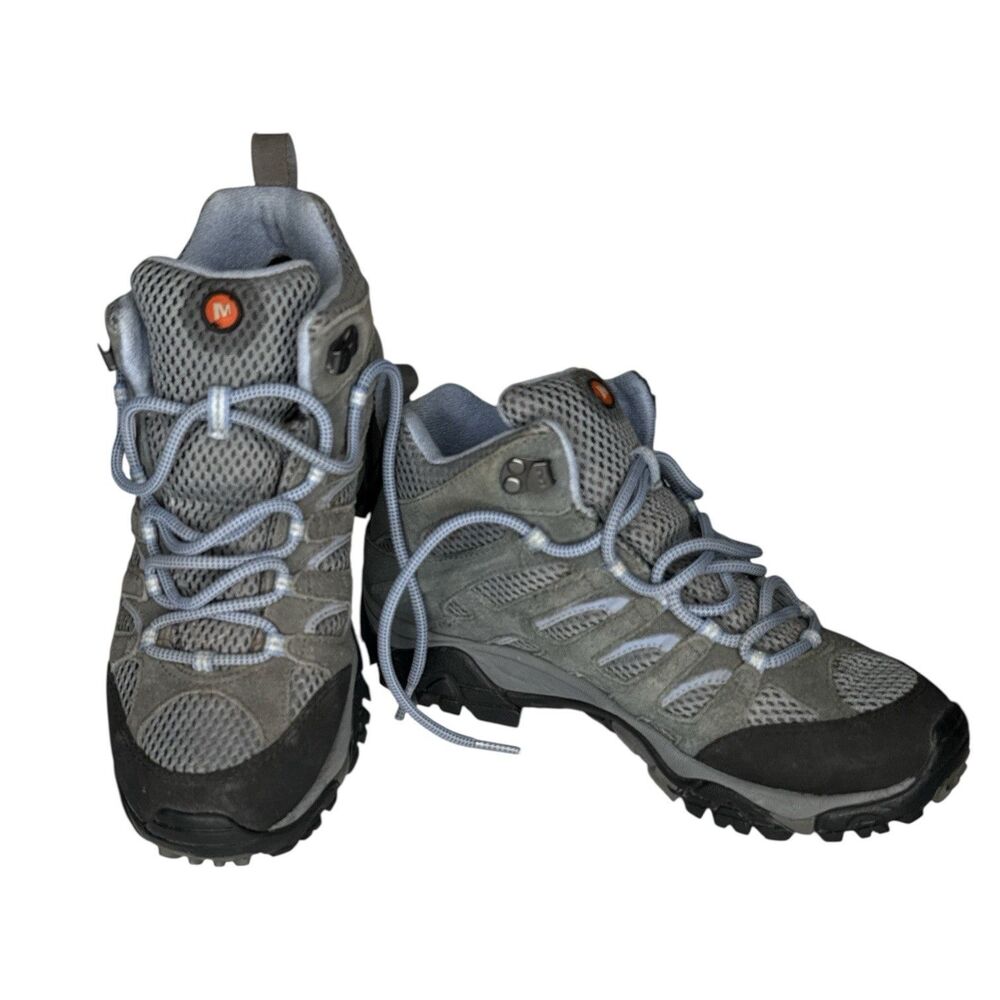 Merrell Moab 2 Hiking Boots Womens 8.5 Gray Periwinkle Waterproof Trail J88792 - Picture 5 of 11